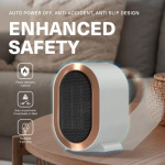 1200W Mini Elektriline K&uuml;ttekeha Kaasaskantav Kodu K&uuml;tteventilaator Suure V&otilde;imsusega Madala M&uuml;ratasemega &Otilde;huringlus Sooja &Otilde;hu Puhur White