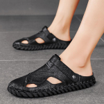 Suvesandaalid Meeste Nahast Klassikalised Rooma Sandaalid Sussid V&auml;listossud Rannas Kummist pl&auml;tud Meeste Veeretke sandaalid 39 must