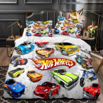 Monster Truck Hot Wheel 3D Prinditud Tekikott Padjap&uuml;&uuml;r Voodipesu Komplekt &Uuml;heinimese T&auml;is Suuruses K&uuml;ljepealne Kuninglik Suurus Magamistoa Kaunistuseks 01 70x133cm 2pcs gray