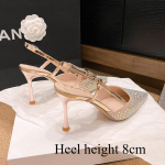 Elegantse terava ninaga t&auml;is teemante Uued h&otilde;bedased &uuml;he rihmaga &otilde;&otilde;nes stiletto kontsaga naiste k&otilde;rged kontsad 40