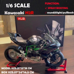 Valatud Pihustus 1:6 Kawasaki H2R Sulamist V&otilde;idus&otilde;idu Mootorratta Mudel Heli ja Valgusega K&auml;ivitatav Mootorratta M&auml;nguasi S&uuml;nnip&auml;evakingitus Poisis&otilde;brale