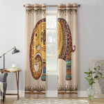 India graafilised elevandid Aknakardinad Elutuppa Luksuslik Magamistoa Kaunistus Kardinad K&ouml;&ouml;giakna Katteks Kardinad 135W x 60H(cm) x1