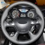 Punutud Roolikate Ford Focus 3 2012 C-MAX 2011 KUGA Escape 2013 2014 2015 2016 Roolile K&auml;sit&ouml;&ouml;na &Otilde;mmeldud Nahast Kate red line