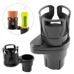 Car Cup Holder Expander Adapter, 2 in 1 Multifunctional 2 Cup Mount Extender Sturdy Cupholder with 360&deg; Rotating Adjustable