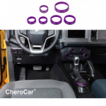 6X Air Condition/Headlight/Radio Switch Knob Trim Ring for Ford Bronco purple