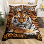 Tiiger 3D Prindiga Tekikott Komplekt Kuninganna Suurus Metsloomad Voodipesu Komplekt Laste Teismeliste Toa Dekoor Loomakarva Tekikatted Komplektid EU Double(200x200cm)