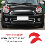 ABS Glossy And Matt Black Color Angry Eyelid For MINI Cooper F65 F66 F54 F55 F56 F57 R55 R56 R57 R58 R59 Car headlight sticker For R56-R59 Style F