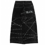 BeatStreet Jeans Y2k High Street Hip Hop L&otilde;dvad Laiad Vabaaja P&uuml;ksid Meeste P&uuml;ksid Jeans Street Wear Tr&uuml;kitud Gooti Stiilis P&uuml;ksid S must