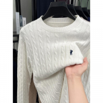 Disainerbr&auml;ndi &Uuml;mmarguse kaelusega kampsun Meeste S&uuml;gis Talv Uus Mood Jacquard Klassikaline Paul Golf Tikand Vabaaja Kootud Pullover M valkjas v&auml;rv