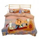 3D prindiga Asterixi ja Obelixi multikate voodipesukomplekt Kahekohaline Twin King Tekikott Tekk Padjap&uuml;&uuml;r Poistele T&uuml;drukutele T&auml;iskasvanute Magamistuba EU Single(135*200cm)3pcs