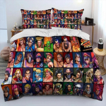 Street Fighter Retro M&auml;ngija Voodipesu Komplekt &Uuml;he Twin T&auml;is Queen King Suuruses Pol&uuml;ester Tekikott Tekk Tekikoti Komplekt AU Single(140*210cm)3pcs brown