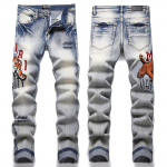Denim Street Youth Trendikad teksad Tikitud auguga venivad v&auml;ikese jalaga meeste teksad 38