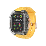 L&auml;bipaistev modifikatsioonikomplekt Apple Watch Ultra 3 2 49mm Seeria 11 10 46mm 42mm jaoks PC+TPU rihm Iwatch 9 8 7 45 41mm 40 44mm jaoks for Ultra 3 2 1 49mm yellow
