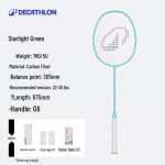 Decathlon BR Lite Shine T&auml;iskasvanute sulgpallireket 28 lbs seladoni roheline v&auml;rv
