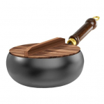 Traditsiooniline Wok-pott K&auml;sitsi Sepistatud Malmpott Suure K&otilde;huga Praepann Stir-Fry jaoks Supp Ainulaadne Raud K&ouml;&ouml;gin&otilde;u 24cm B