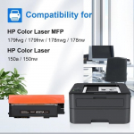 MyCartridge W2070A Toner Compatible avec HP Color Laser MFP-178NW MFP-179FNW 150NW 150A pour Toner HP W2070A 117A Noir 1 Noir