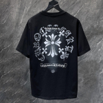8931 CHROME HEARTS 2026 Suvi Uus K&otilde;rge Kvaliteediga Puuvillane &Uuml;mmarguse Kaelusega L&otilde;tv Suur Suurus Meeste ja Naiste T-s&auml;rk Paaride T-s&auml;rk S must