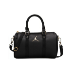 Jordan Metal Airman Logo Nahk Pol&uuml;ester Bostoni kott Unisex K&auml;ekotid Must DR5595-010 Black