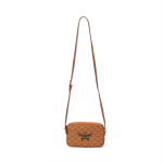 MCM monogrammiga tr&uuml;kitud t&otilde;mblukuga l&otilde;petatav l&otilde;uendist ja nahast crossbody &otilde;lakott V&auml;ike suurus Unisex kotid Konjak MMRESAC01CO001 Basic Set (Bag+Dust Bag)