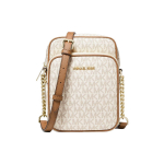 Michael Kors Mk Jet Set Travel Vintage monogrammiprindiga ketiga &otilde;larihmaga kaetud l&otilde;uendiga kaamerakott naistele 35F1GTVC2B-VANILLA Medium