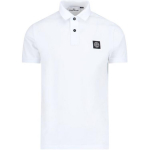 Stone Island Logo plaaster Sirge l&otilde;ikega l&uuml;hikeste varrukatega polo s&auml;rk Meeste polo s&auml;rgid Valge K1S1522002-SCS0017-V1001 M