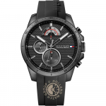 Tommy Hilfiger Decker Must sihver Must silikoon/kumm Meeste kvartskell 1791352 must