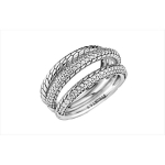 Pandora kolme s&otilde;rmusega pav&eacute; madalkettmustriga 925 h&otilde;bedast s&otilde;rmus Unisex s&otilde;rmused 199083C01 48