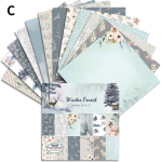 24 lehte Winter Story Pinetree Christmas K&auml;sit&ouml;&ouml; Paberpadjad L&otilde;ikamisvormid Kunst Taust Origami Scrapbooking Kaartide tegemine gray