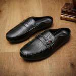 Meeste sussid Loaferid Nahast Sisetallad Kodu Sussid Meestele Kevad Slip-on Pehmed Mugavad Mustad Magamistoa Sisetallad Lamedad Meeste Kingad 39 must