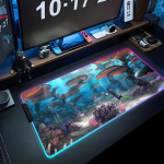 subnautica Hiirematt RGB M&auml;nguri Hiirematt Suur LED-matt PC Lauamatt Helendav Hiirematt Suured Klaviatuurimatid Lauamatt Taustvalgustusega RGB600x300x3mm