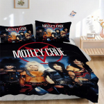 3 tk Motley Crue, Glam Metal Tekikottide komplekt - Masinpestav, Sisaldab 1 tekikotti ja 2 padjap&uuml;&uuml;ri, T&auml;idiseta, Aastaringselt kasutatav kodu 135x200cm