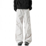 Lame Taskuga Parachute P&uuml;ksid Meestele Vabaaja Kotid Cargo P&uuml;ksid Unisex T&auml;navap&uuml;ksid Pingutusn&ouml;&ouml;riga P&uuml;ksid M valge