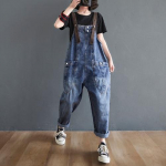 Kevadised ja s&uuml;gisesed naiste teksad Suures suuruses kombinesoon Retro Fashion lahtised mugavad vabaaja laia s&auml;&auml;rega teksap&uuml;ksid M