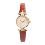 Vivienne Westwood kvartsikell nahkrihmaga, kohvipruun sihver, kohandatud kinkekarp, naiste kellad, pruun DWVV090GDBR Regular Watch Box beige