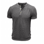 Meeste l&uuml;hikeste varrukatega Henley s&auml;rgid Suvine n&ouml;&ouml;biga T-s&auml;rgid Casual Basic Tee Soild T-s&auml;rgid Pehmed Mugavad topid Klassikaline sportlik Fit T-s&auml;rk meestele S hall v&auml;rv