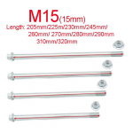 Mootorratta rattatelje polt l&auml;bim&otilde;&otilde;duga M15-205mm/225mm/230mm/245mm/260mm/270mm/280mm/290mm/310mm/320mm, l&auml;bim&otilde;&otilde;t 15mm, metallist riistvara poldid M15X205mm