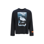 HERON PRESTON Censored Heron pikavarrukaline T-s&auml;rk 'Must Valge' Meeste HMAB026S23JER0011001 M black