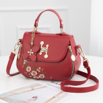 Tikitud k&auml;ekott Naiste kott New Network Red Fashion Crossbody kott Mitmek&uuml;lgne PU nahast &otilde;lakott 24x13x18cm punane