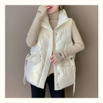 Sulevest naiste l&uuml;hike talvine uus camisole valge pardi sule v&auml;lisriided seisva kraega Korea versioon moodne avaralt liibuv soe jope M
