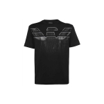 Emporio Armani kotka logoga tr&uuml;kitud l&uuml;hikeste varrukatega T-s&auml;rk Meeste topid Must 3K1TC0-1JULZ-0999 M