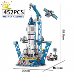 HUIQIBAO kosmoselennunduse mehitatud raketi ehitusklotsid koos astronautifiguuriga City Aerospace mudelklotsidega laste m&auml;nguasjad lastele