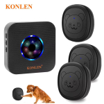 KONLEN Nutikas Juhtmevaba Koerte Treeningukell Nupuvajutusega Potitamise T&ouml;&ouml;riist Lemmikloomaluugi Alarms&uuml;steem Liikumisanduriga Kell (as the picture,One-Way Intercom&With EU plug) black