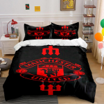 Manchester United voodipesukomplekt Voodipesukomplekt (1 tekikott, 2 padjap&uuml;&uuml;ri, tekk ei kuulu komplekti) 135x200cm black