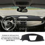 Flanellist auto armatuurlaua kate Alfa Romeo Giulietta 2010-2021 jaoks P&auml;ikesekaitsematt UV-vastane Regular Style LHD must