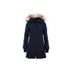 Canada Goose Lorette Seeria Kitsa l&otilde;ikega keskmise pikkusega &uuml;hev&auml;rviline tasku lukuga kapuutsiga p&uuml;stjakk Naiste &uuml;ler&otilde;ivad Sinine 2090L-646 XXS black
