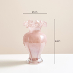 Volang&auml;&auml;rne Gradientroosa Klaasvaas, Elegantne L&auml;bipaistev Lillevaas, Kodu Lauaplaadi Lilleline Dekoreerimise Ornament pink