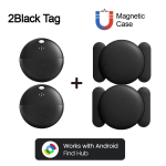 Air Tags Tugeva magnetiga peidetud silikoon&uuml;mbris Android Google Find My Iphone Mini GPS-j&auml;lgija positsioneerimiseks Auto Jalgratas Mootorratas Black-2set black