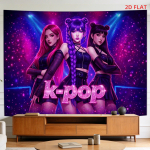 Kpop T&uuml;drukud Seinavaip Seinakujundus Popstaar Iidol F&auml;nnikunst Plakat Kangast Rippuv Kardin Moodne Magamistuba Elutuba Kingitus 150x230cm 150X200CM