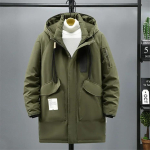 Meeste talvejope suur suurus kapuutsiga fliisist soojustatud polsterdatud udusuleparka meestele soe paks suur pluss 10XL 150kg pikk polster pealisr&otilde;ivad 10XL roheline