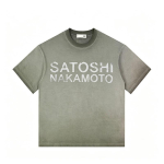 Satoshi Nakamoto Vintage Pesitud Puuvillane Graafiline T-s&auml;rk Unisex &Uuml;lem&otilde;&otilde;duline L&uuml;hikeste Varrukatega T-s&auml;rk M gray
